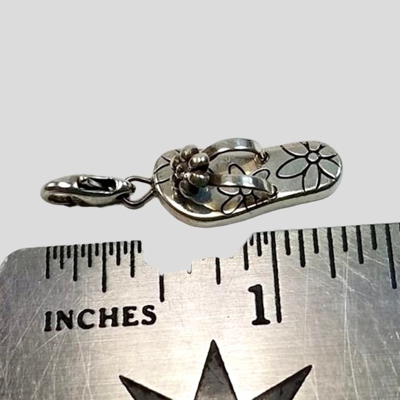 BRIGHTON Flip Flop Charm for Bracelets or Necklaces Silver Plated - Picture 3 of 5